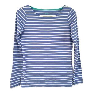 Boden Ella Long Sleeve Breton Striped Blue and White Knit Top US 2